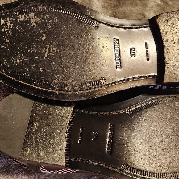 Authentic Burberry Broadbrook checker charcoal studded loafers - Picture 2 of 7